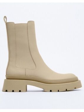 Zara Tan Rubber Boots